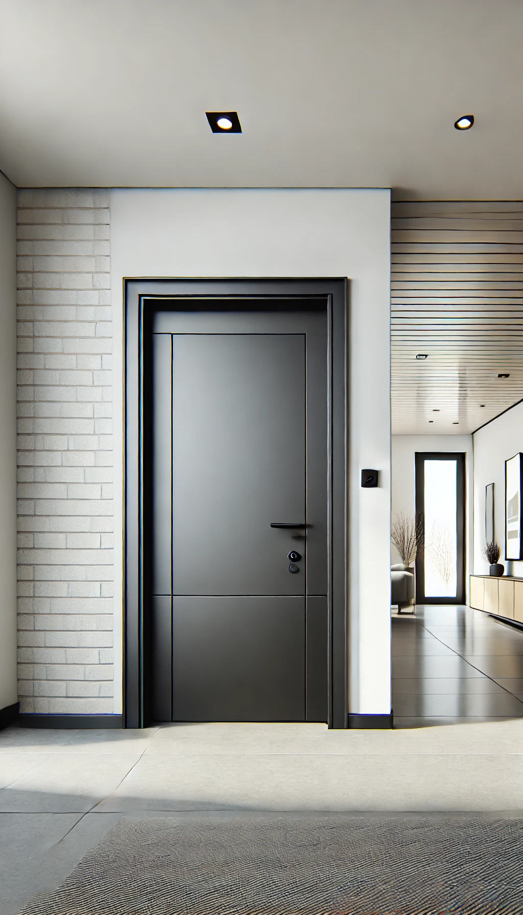 Puerta de seguridad moderna instalada por Cerrajeros Girona